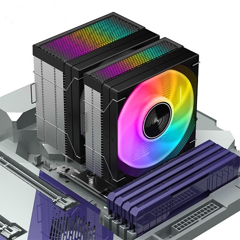 JF400mini Dual-Tower 10cm Dual-Fan 4 Heat-Pipe CPU Cooler